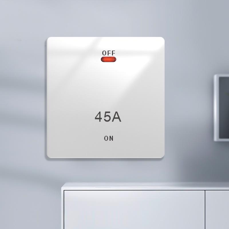 Huihuang Grå Herdet Glass Speil 1-Gangs 5-Hulls Bryter Stikkontakt Panel 86-Type Vegginnfelt.