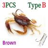 3 PZ/6 PZ Esca da Pesca Morbida Realistica 3D a Forma di Granchio - Antialga per Acqua Salata/Dolce per Persico Spigola, Cernia, Sgombro - Azione di Nuoto Lento e Laterale