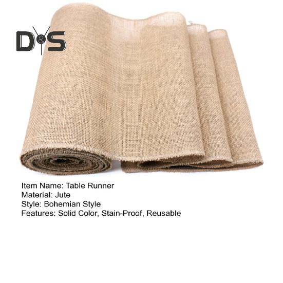 Party Tischläufer Jute Stoff Boho Stil Fleckabweisend Wohnkultur DIY Handwerk Wiederverwendbar Tischschutz Dekoration Prom Bankett Tischläufer für
