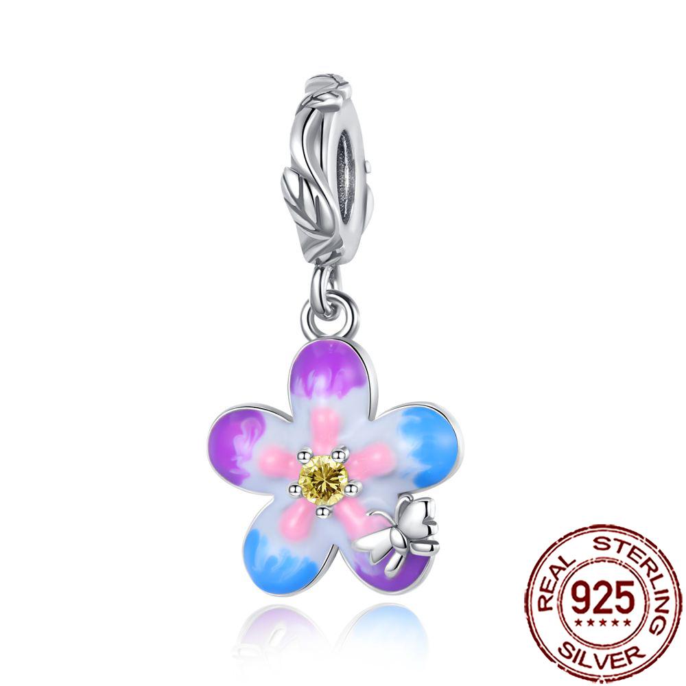 Spring New Charms Genuine Copper Floral Bee Firefly Style Butterfly Beads Fit Original Bracelet Necklace Handmade DIY Jewelry