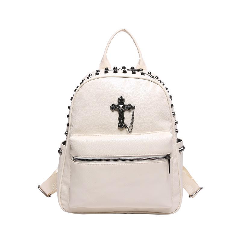 Fashion And High-End Sense, Simple Commute, Large-Capacity Backpack, Personalized White Match Design Sense, Single Shoulder Backpack, Women'S Bag