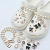 Cute Resin Starfish & Shell Croc Shoe Buckles with High-End Flower Accessories