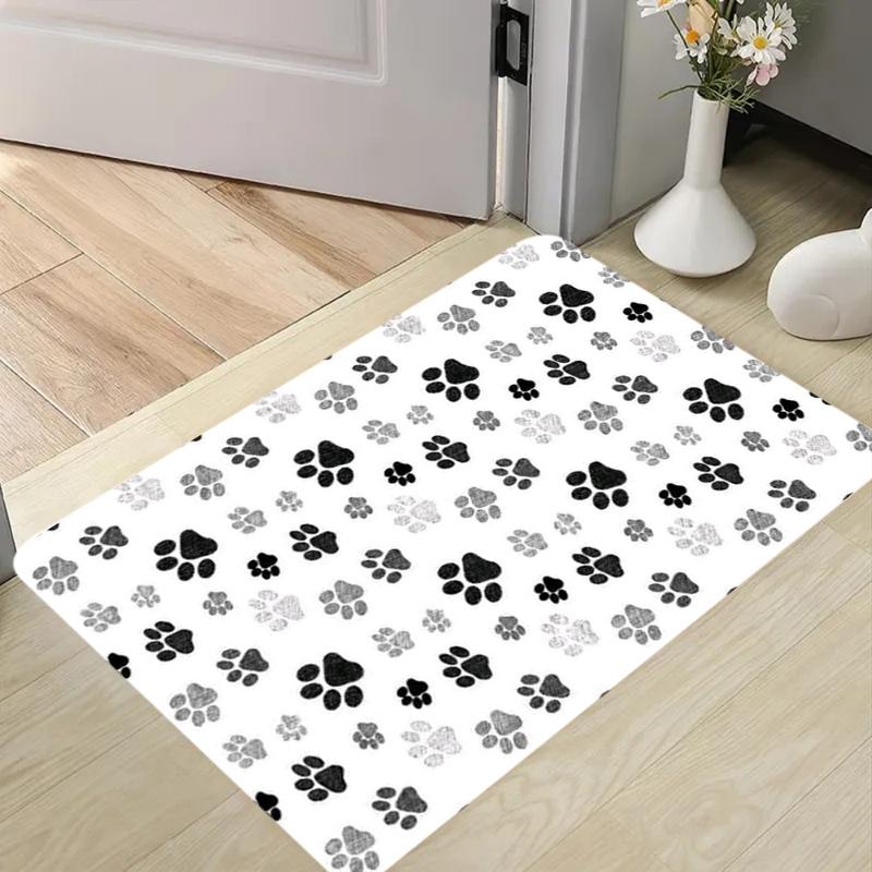 

Cute Dog Paw Print Doormat Non-Slip Absorbent Entryway Rug Watercolor Pet Paw Floor Mat for Home Entrance Decor Gift 40x60cm