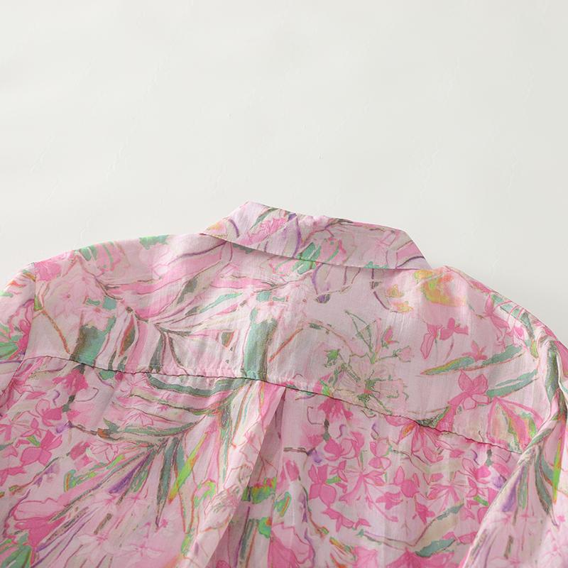 DIMANAF 2025 New Plus Size Women Tops Shirts Tees Casual Loose Blouse Print  Floral Autumn Cotton Long Sleeve