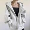Women's Retro American-Style Hooded Cotton Cardigan with Plus Velvet for Autumn/Winter 2025