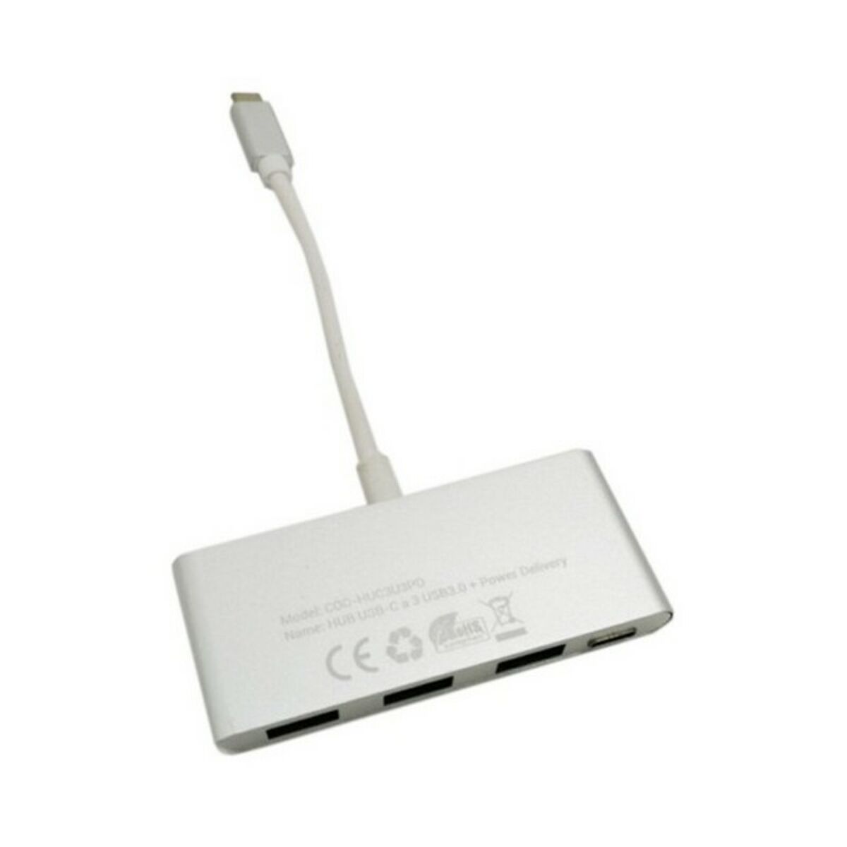 

USB-концентратор CoolBox C COO-HUC3U3PD, белый алюминий