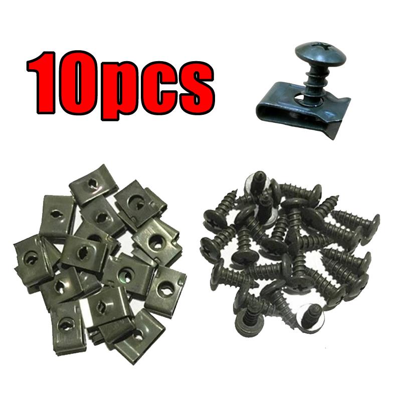 

Motorcycle Car Scooter Moped Ebike Plastic Cover Metal Retainer Self-tapping Screw and Clips 20/10 Set/lot Moto Accessories