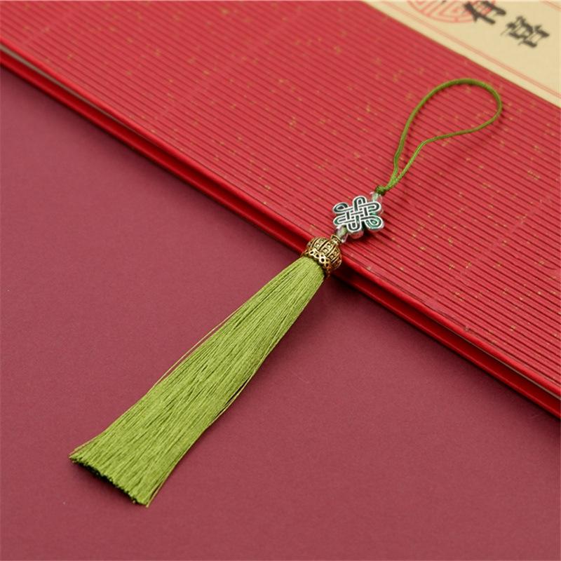 Chinese Style Tassel Ear Metal Hat Plus Beads Hanging Ear Ancient Style Bookmark Cheongsam Hanfu Pressure Placket Tassel Accessories Pendant