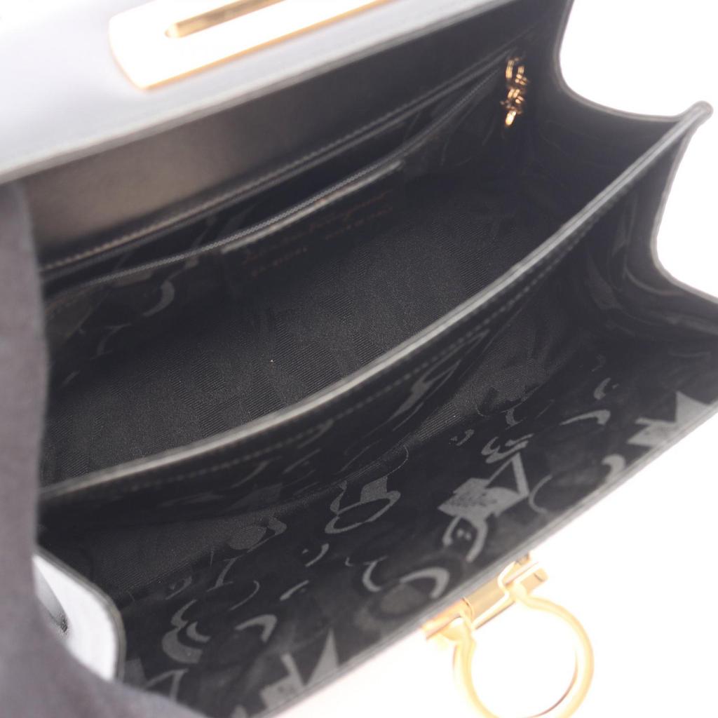 Used Salvatore Ferragamo Gancini 2WAY Handbag 21 2181 leather Black Used Women