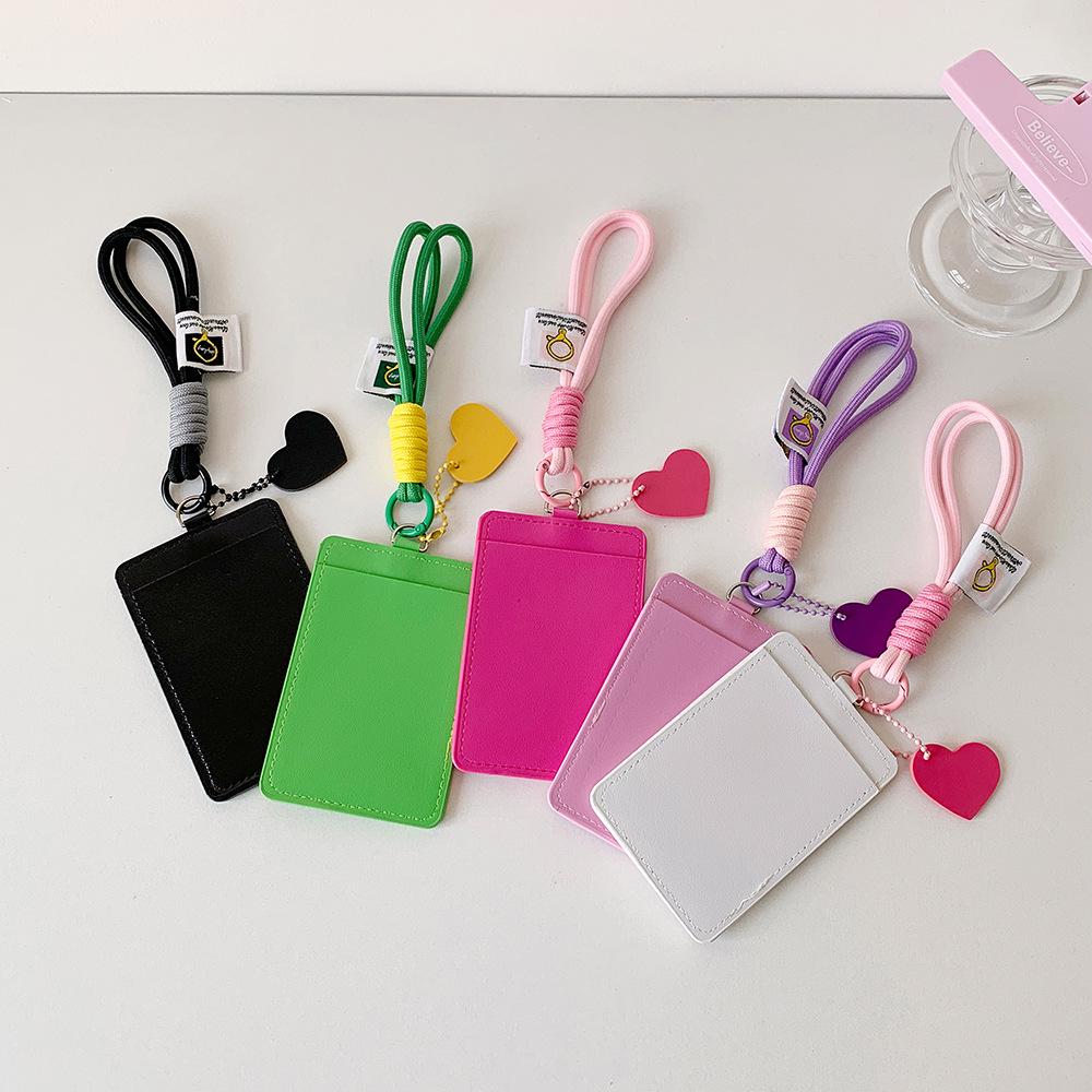 Korean Style Dual SIM/ID Card Holder with Lanyard and Pendant for Students - Star Chasing Design, Fits 3-Inch Cards