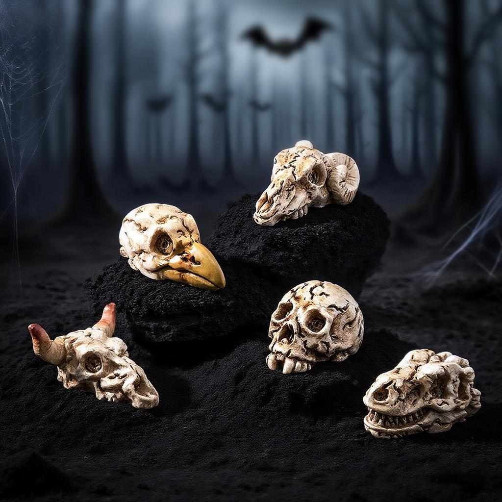 5/10PCS New Gothic Style Raven Animal Skull Skeleton Handmade Ornament Additions Scrapbooking Decorative Supplies Holiday Gifts