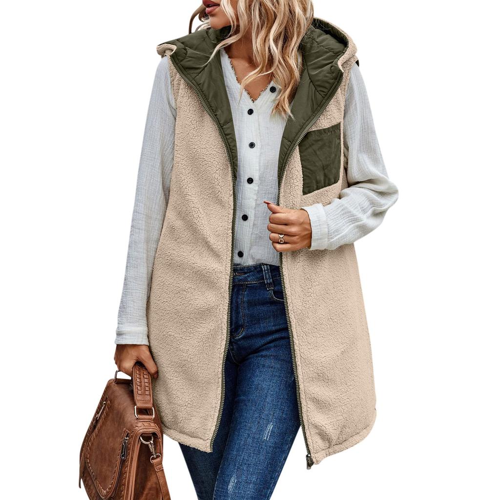 Women's And Winter Casual Fashion Solid Colour Hooded Jacket