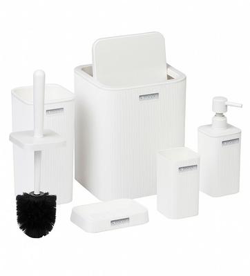 Bathroom Set 5 Pcs Kely Square White