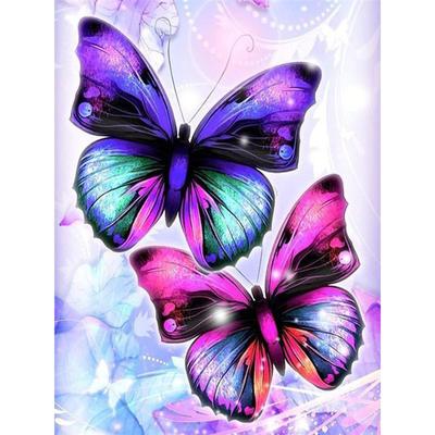Peinture de diamant 5D à faire soi-même, broderie de deux papillons, Kits complets de mosaïque, point de croix, décoration d'intérieur, cadeaux faits à la main