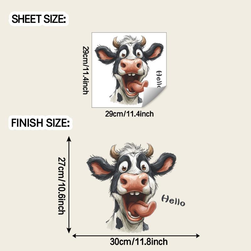 1PC Funny Cute Cartoon Cow Room Decoration Living Room Bedroom Decoration Toilet Stickers Wall Stickers