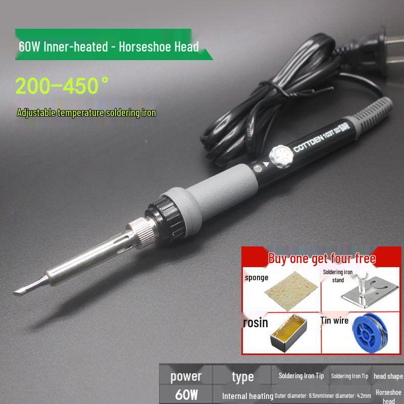 60W Adjustable Temperature Soldering Iron Kit for Electronic Repair - Long Life Inner Heating Type