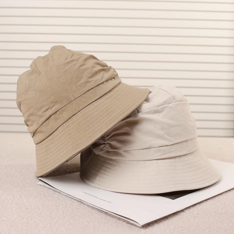 Japanese Fold Splicing Stitching Eaves Casual Fashion Versatile Street Basin Hat Travel Bucket Hat Painter Hat New