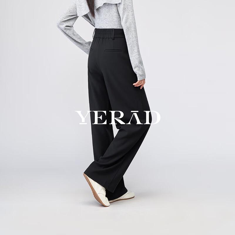 YERAD Women's Black Straight-Leg Casual Trousers