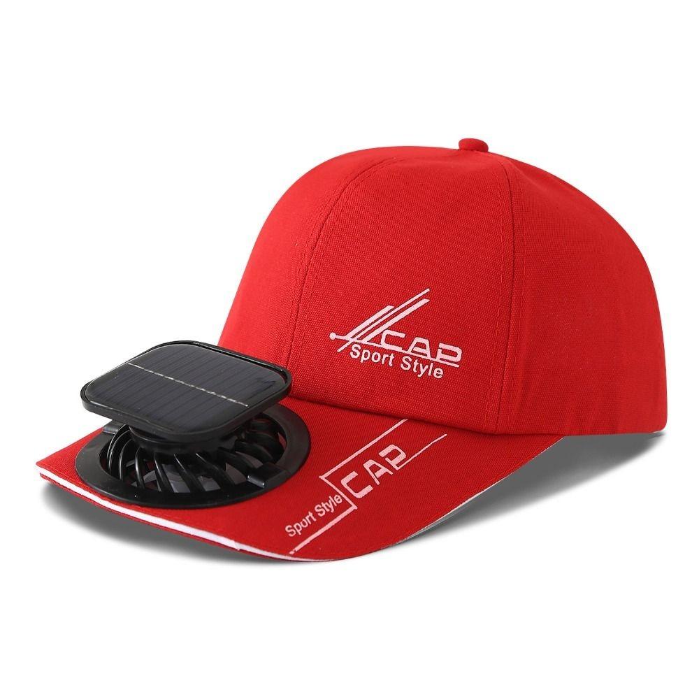 Portable Sunscreen Baseball Hat Letter Sunshade Duckbill Cap for 3.7V600mAh Spring красный