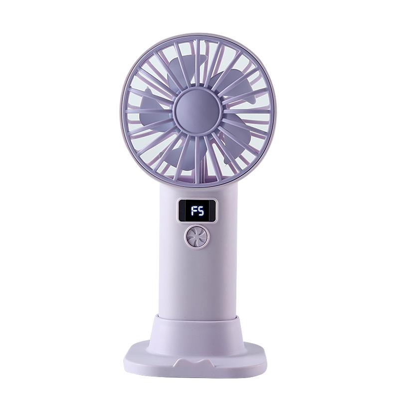 Schreibtisch-Handventilator, USB-Ladeversion, Kleiner Ventilator mit Digitalanzeige, Tragbarer Handyhalter, Stehender Kleiner Ventilator