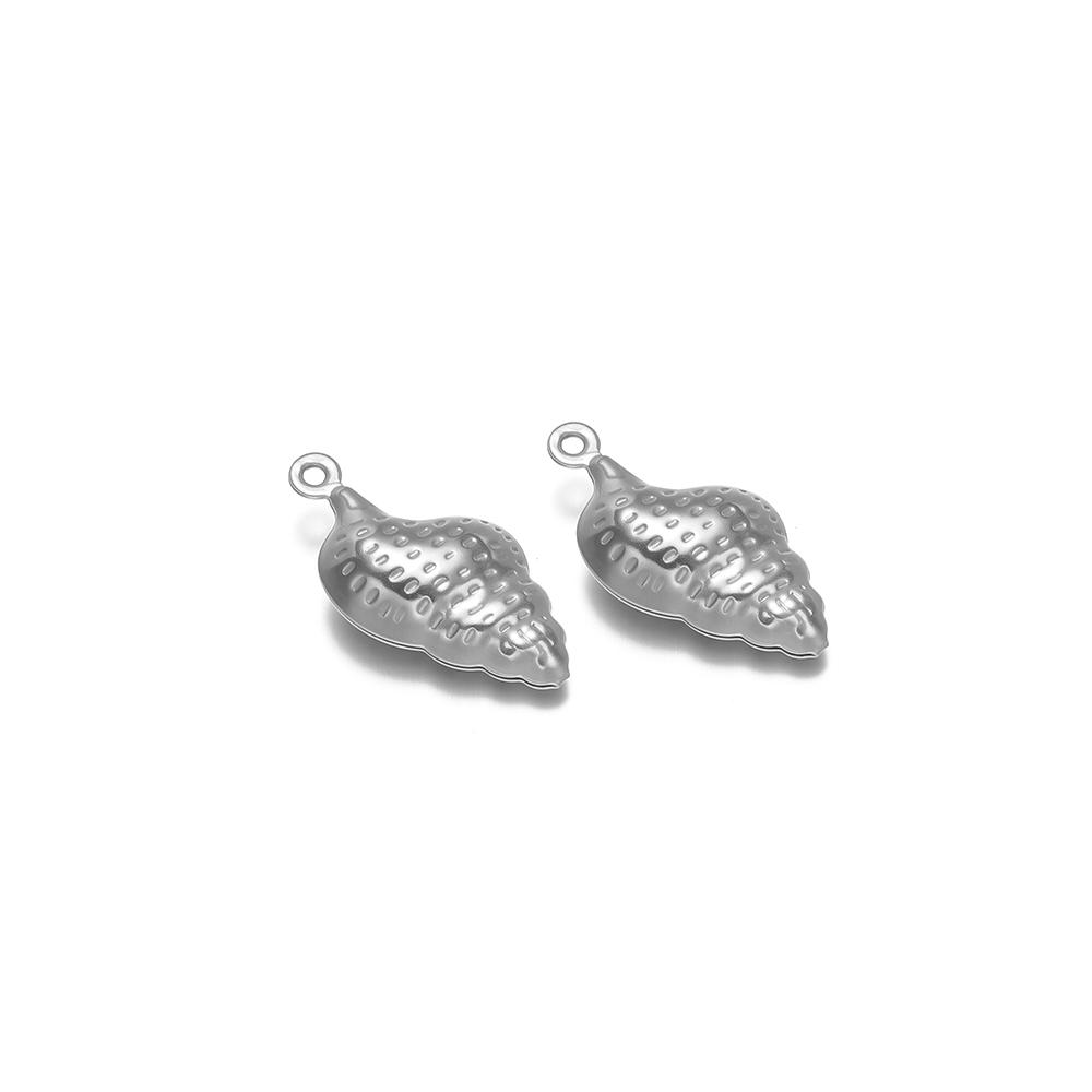 20pcs Stainless Steel Hollow Seashell Conches Turtle Charms Pendant  for DIY Jewelry Bracelet Necklace Findings Earrings Making