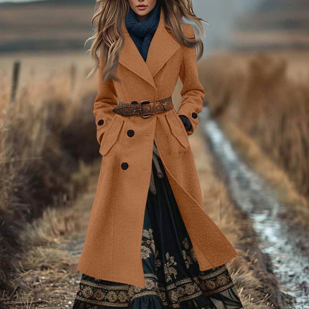 Women's Fashion Jacket Casual Solid-color Long-sleeved Cardigan Long Coat