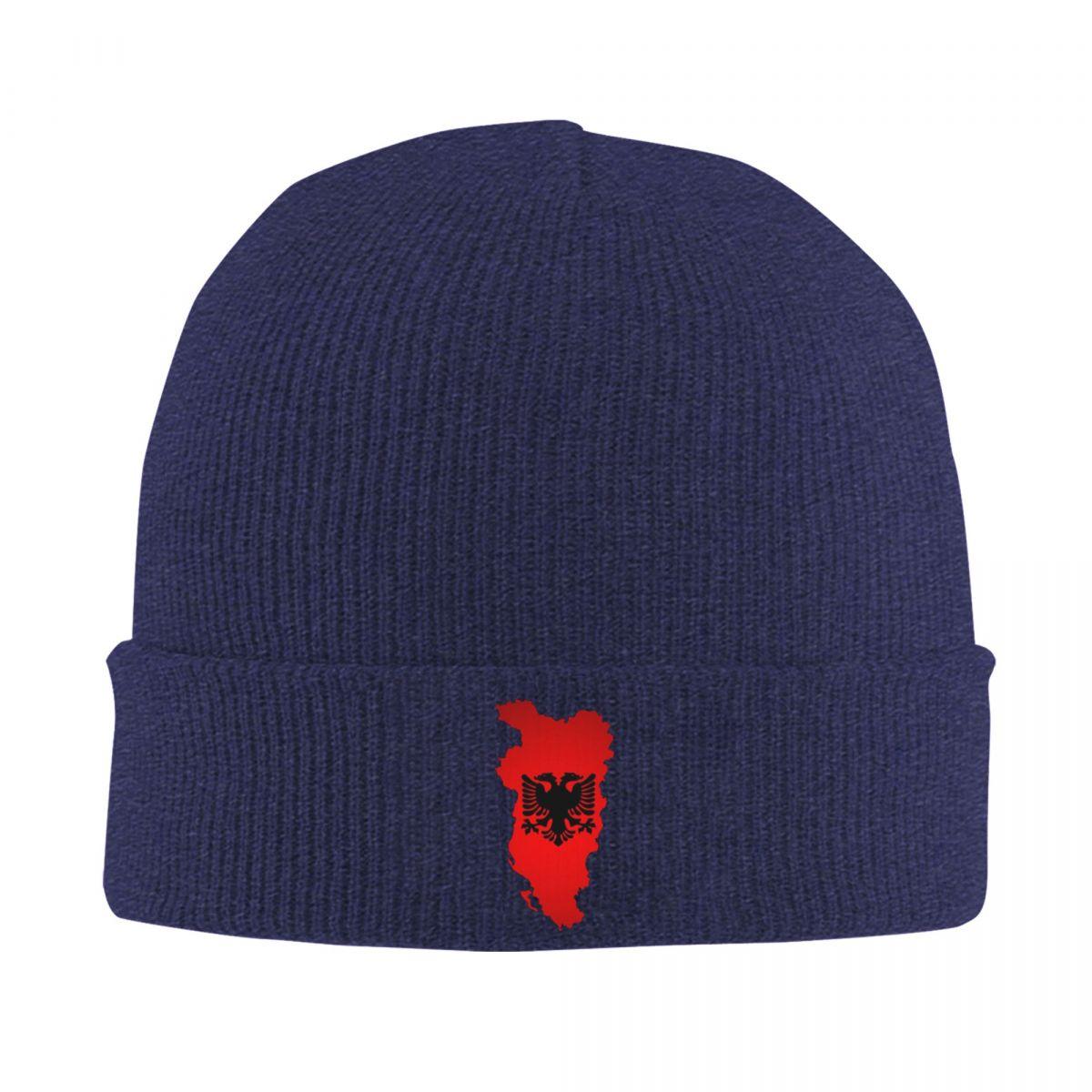

Albania Flag Black Eagle On Red Warm Knitted Cap Winter Knit Bonnet Hat Skullies Beanies Hip Hop Caps for Unisex One Size