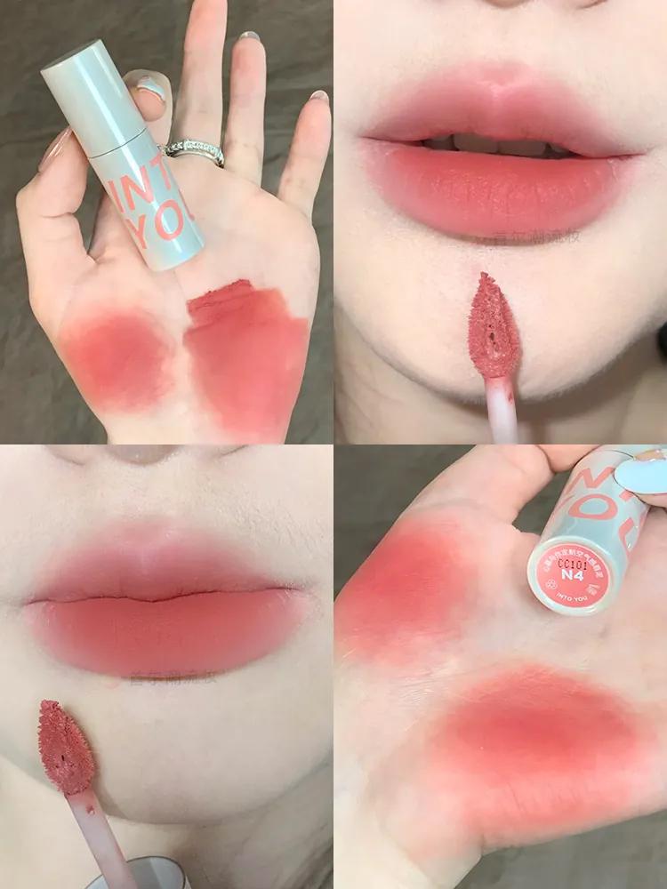 Olive Skin Whitening Lipstick Intoyou Air Lip Mud 2.0 New Version C101 Jumping Peach C103 Lip Gloss with Fine Shimmer