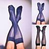 Knee High Men Stockings Nylon Oil Shiny Silk Stretchy