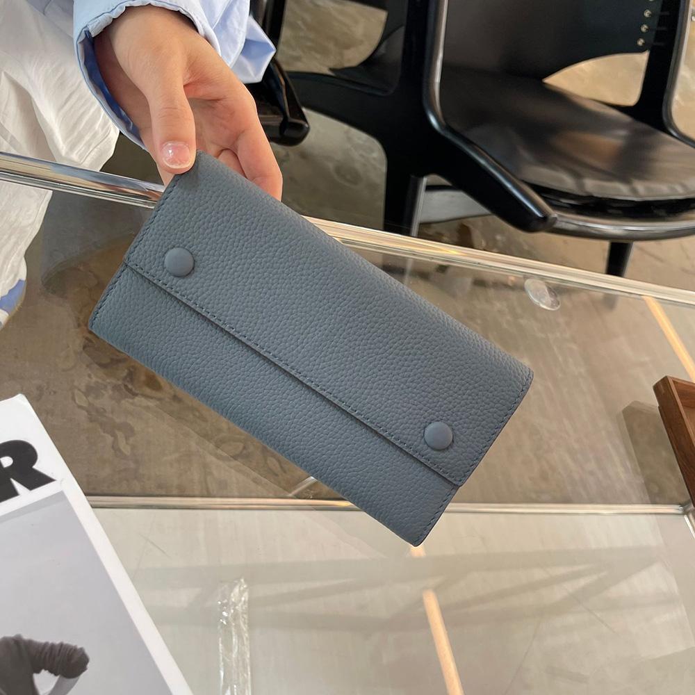 2025 Dámské peněženky z pravé kůže První vrstva hovězí kůže Dlouhá peněženka Dvoubarevné peněženky Psaníčka pro dámy Peněženky