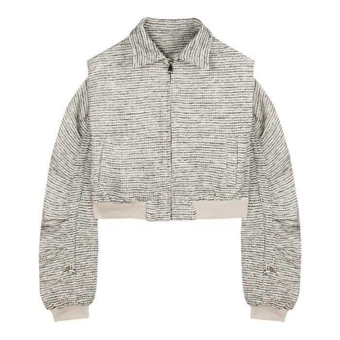 

Xiaoxiangfeng длинное пальто с лацканами для женщин осень высокого темперамента свободная короткая куртка кардиган топ на молнии S