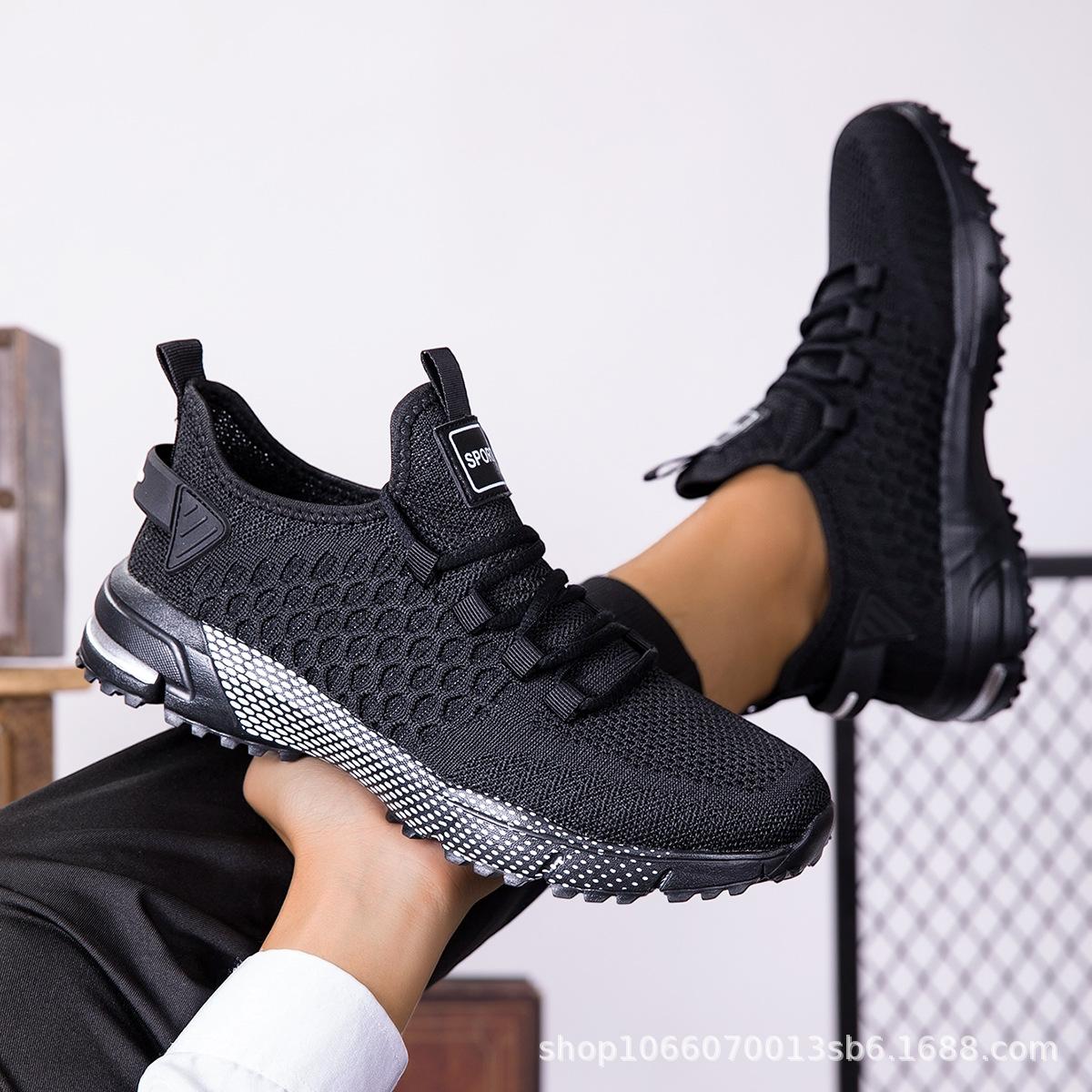 

Men s casual sports shoes soft sole lightweight square dancing fitness shoes fashion travel dad shoes running shoes breathable 48 чорний