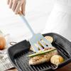 Blue Silicone Cooking Utensils Set Non-Stick Spatula Soup Spoon Eggbeater Food Clip Natural Wood Handle with Storage Box Kitchen Tools