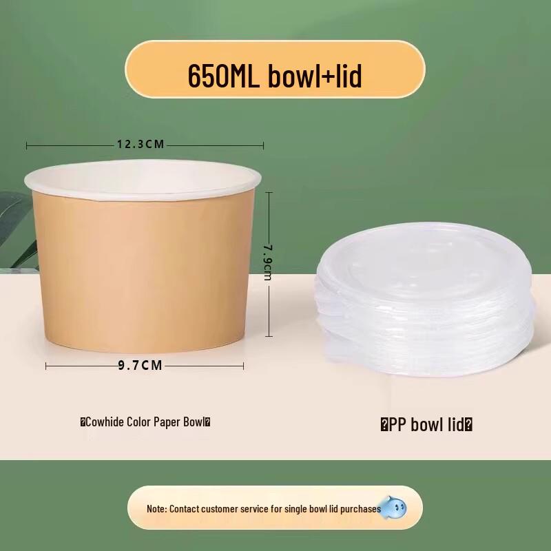 Disposable Paper Bowl Set with Lid