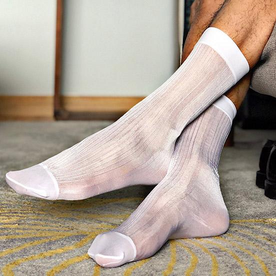 Šaty Podkolenky Pánské Průsvitné Punčochy Pánské Ultra Tenké Erotické Společenské Ponožky Pánské Sexy Průhledné Obchodní Ponožky