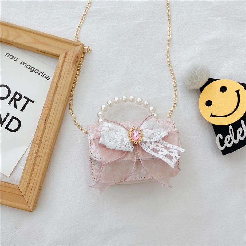 Stylish Children's Pearl Handbag With Bow Design Perfect For Mini Fashionistas And Daily Outings