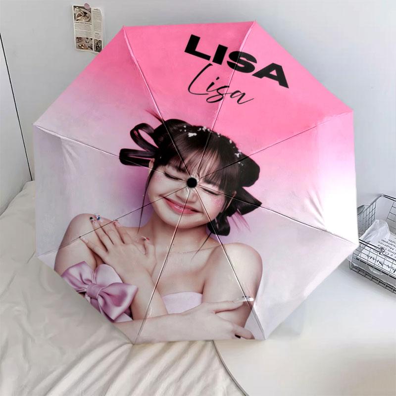 LISA, automatic folding umbrella, portable and foldable design, 8 ribs, a Christmas or birthday gift.