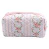 Women Floral Cosmetic Bag Large Capacity Cotton Aesthetic Toiletry Purse Zipper Closure Padded Organizer Bag Female Travel Bag