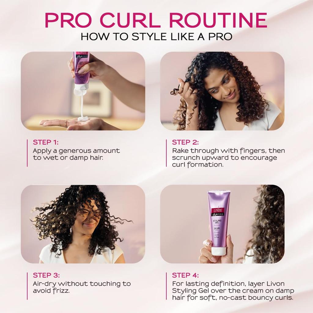 Livon Style Pro Curl Cream 100ml for Curly Coily Wavy Hair Intense Hydration Nourishment Leave In Hair Cream