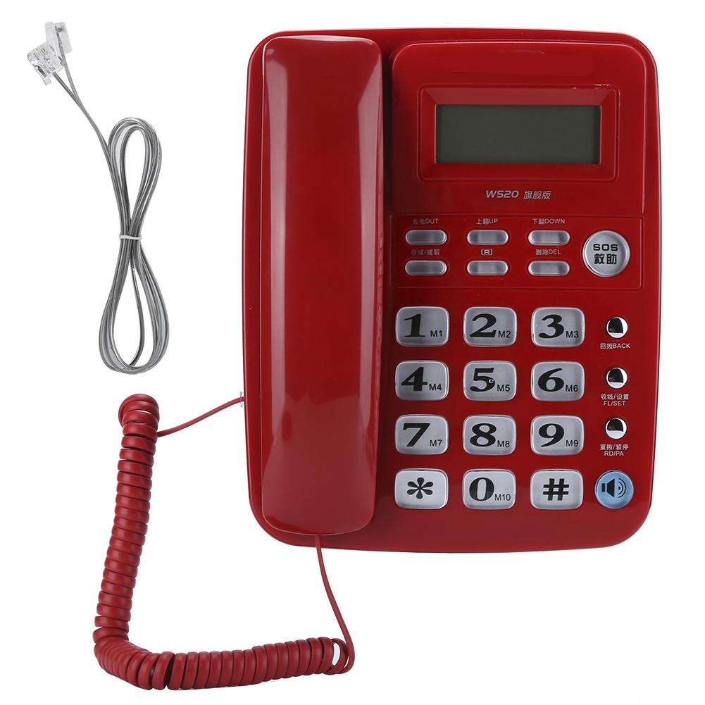 W520 Caller Identification Telephone Hands Free Call for Office Home Family BusinessRed