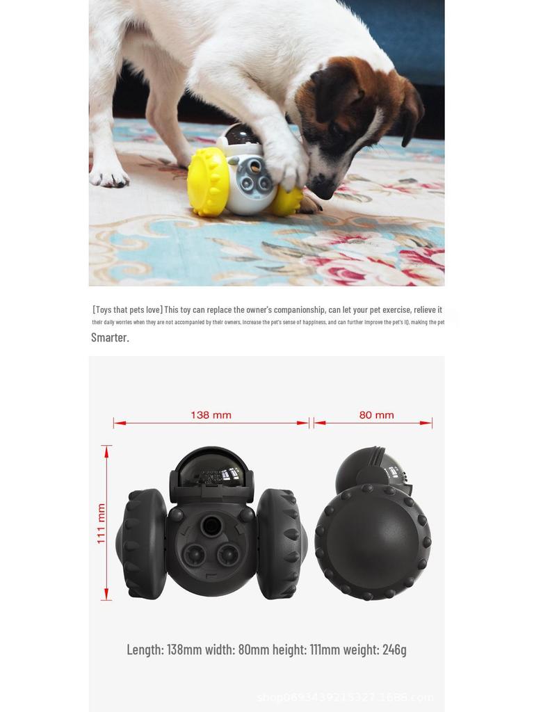 Interactive Pet Food Toy: Robot Car Tumbler for Slow Feeding and Play