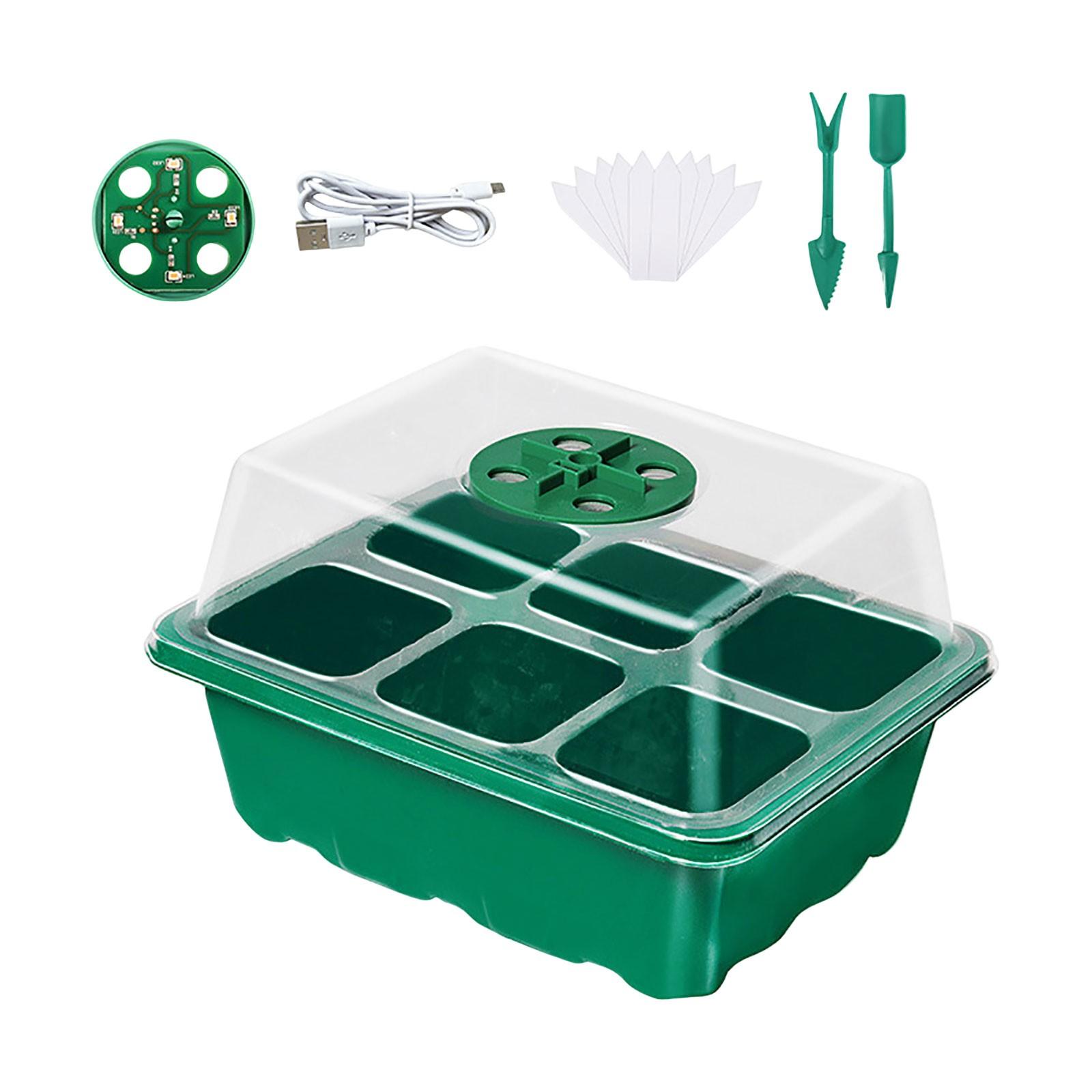 

Лоток для рассады с 6/12 отверстиями, подсветкой и подъемником для рассады, а также этикеткой Special Pot Nutrition Box Plastic Pot Прямоугольный лоток One Size