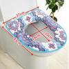 Toilettensitzbezug aus Korallensamt mit großem Blumenmuster - Wasserdicht, Universelle Passform, Klettverschluss