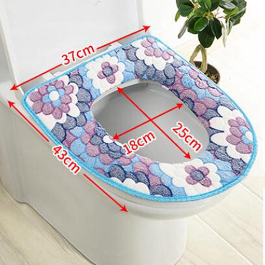 Toilettensitzbezug aus Korallensamt mit großem Blumenmuster - Wasserdicht, Universelle Passform, Klettverschluss