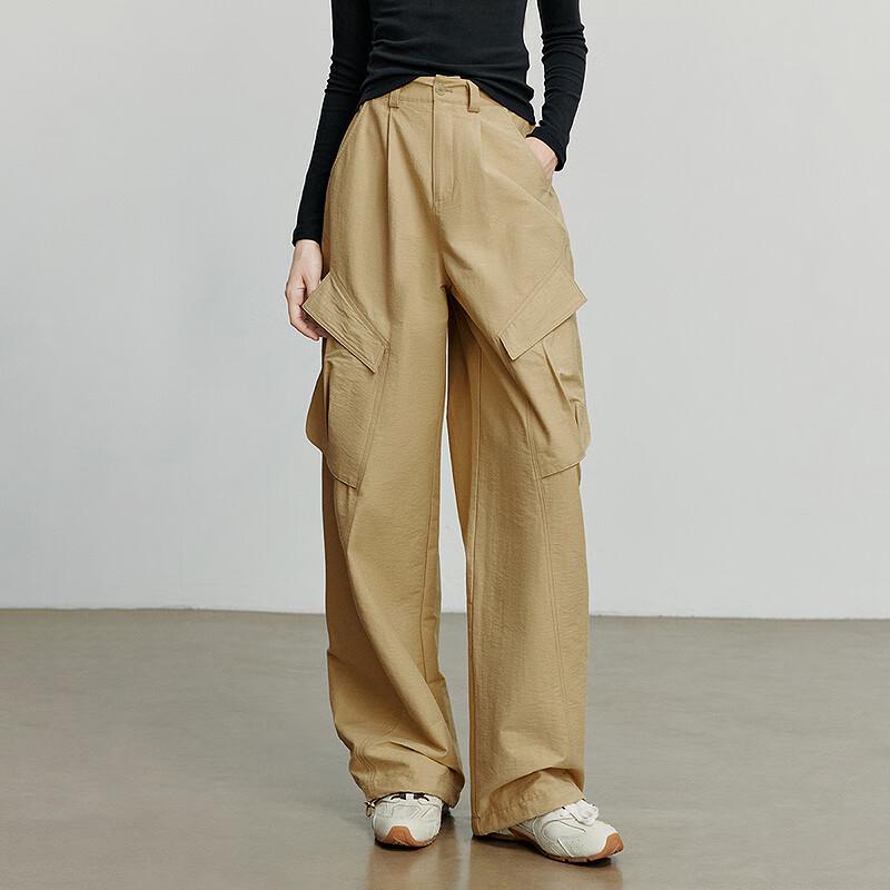 Chuyu Women's 2025 Autumn Loose-Fit Textured Workwear Banana Pants