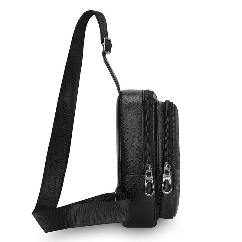 Versatile PU Leather Chest Bag - Professional Chest Sling for Work, Travel & Outdoor Activities (Fits Phone & Essentials)