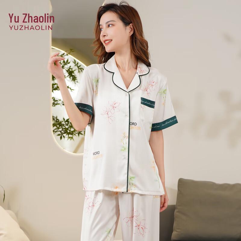 YUZHAOLIN Women s Summer Short Sleeve Pajama Set M