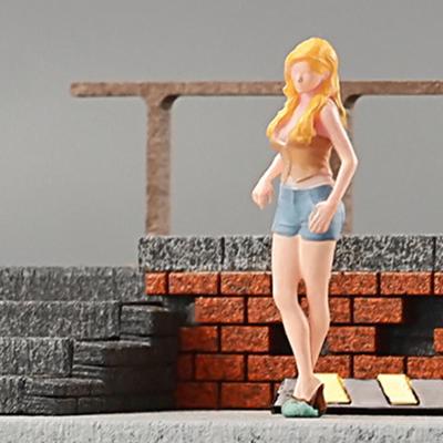 1/64 Miniaturfigur Mini Menschen Figur Stehende Blonde Schönheit Bemalt für Fotografie Diorama