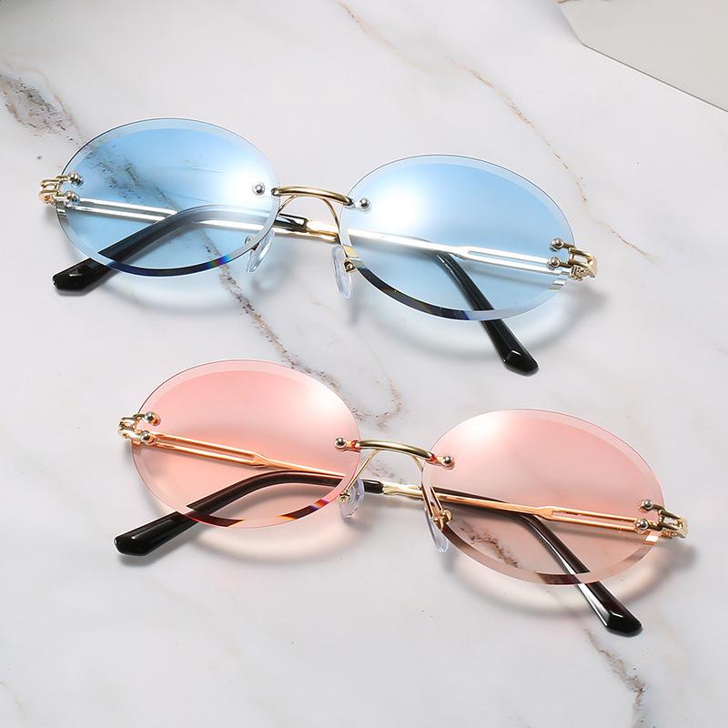 Ladies Sunglasses Personalized Frameless Trimmed Sunglasses Glasses