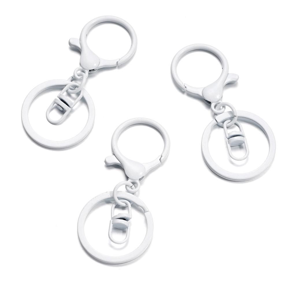 

5Pcs/Lot 30mm Key Ring Long 70mm Popular Colorful Metal Lobster Clasp Key Hook Chain Jewelry Making for Keychain Supplies білий